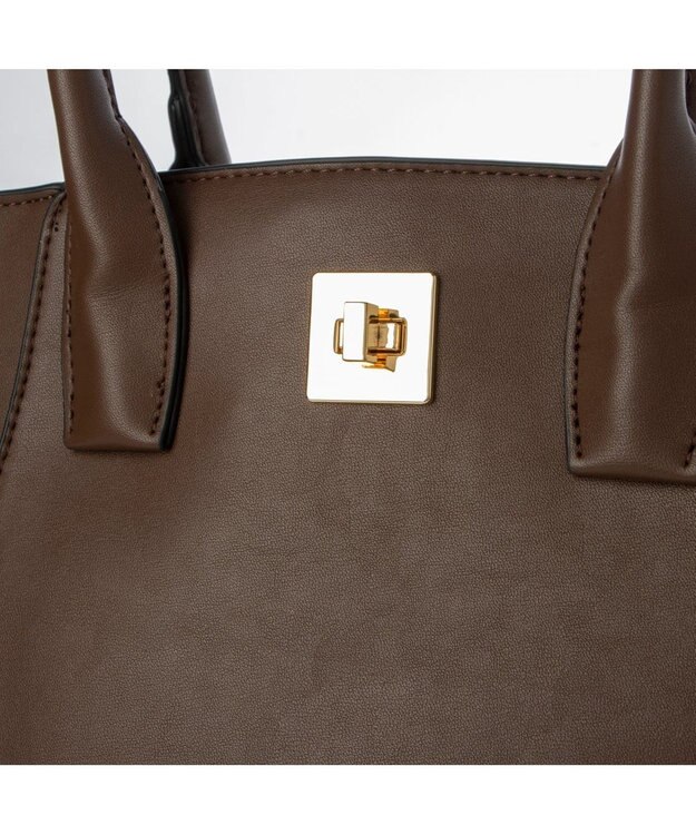 UNBILLION 【テレビ ドラマ着用アイテム】カシュカシュ cachecache / A4ヒネリ飾り金具2wayトートバッグ チョコ