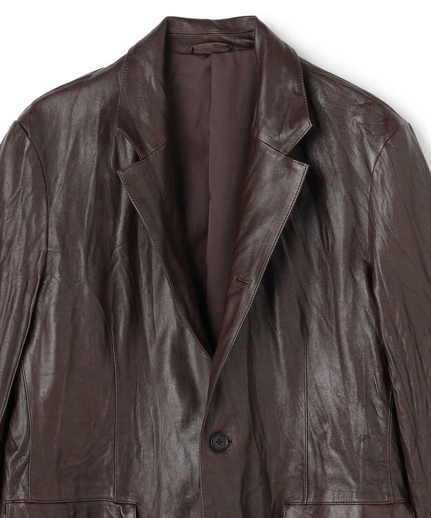 JOSEPH HOMME 【洗い加工】シュリンクエアレザー 　ジャケット ダークブラウン系