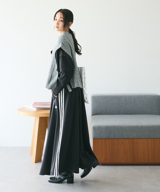 CRAFT STANDARD BOUTIQUE 洗える/2WAYケーブルニットリボンベスト Gray