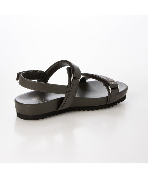 ing <ing>ラインストーンフットベットサンダル グレー