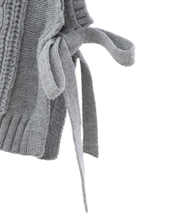 CRAFT STANDARD BOUTIQUE 洗える/2WAYケーブルニットリボンベスト Gray