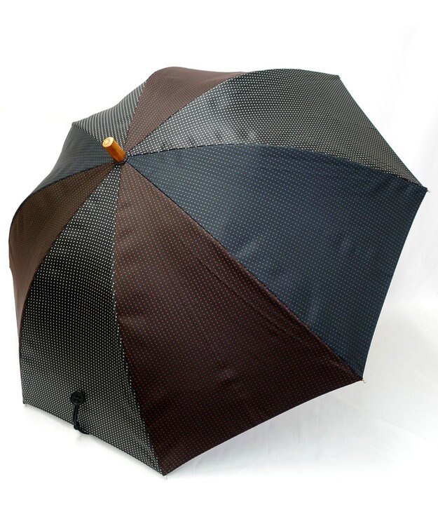 +RING UNISEX プラスリング 晴雨兼用（長ショート） ピンドット T1322 黒