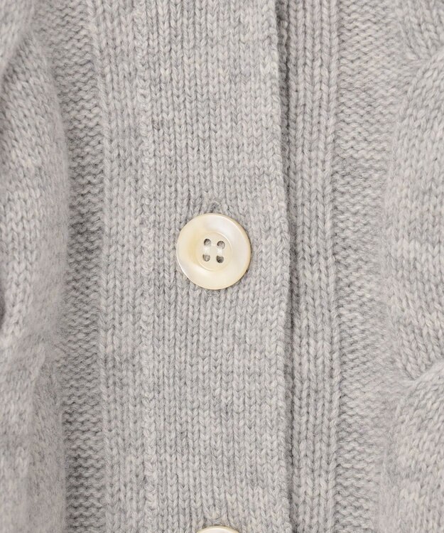 自由区 【洗える】ウールカシミヤブレンド ニットカーディガン ライトグレー系