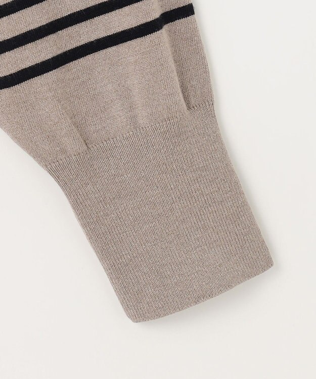 ANY 【洗濯機可】ボーダーニット モカ×クロ