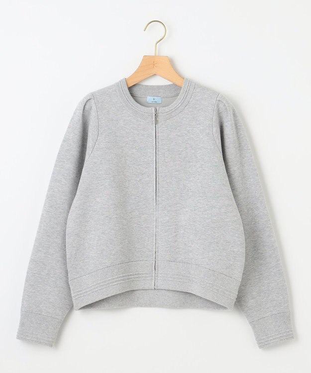 組曲 L スウェットライクニットブルゾン ライトグレー系