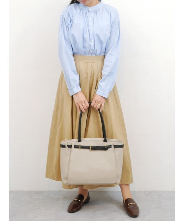 UNBILLION 【テレビ ドラマ着用アイテム】ペルケ perche / WEB限定牛革ソフトA4ベルトトート グレーミックス