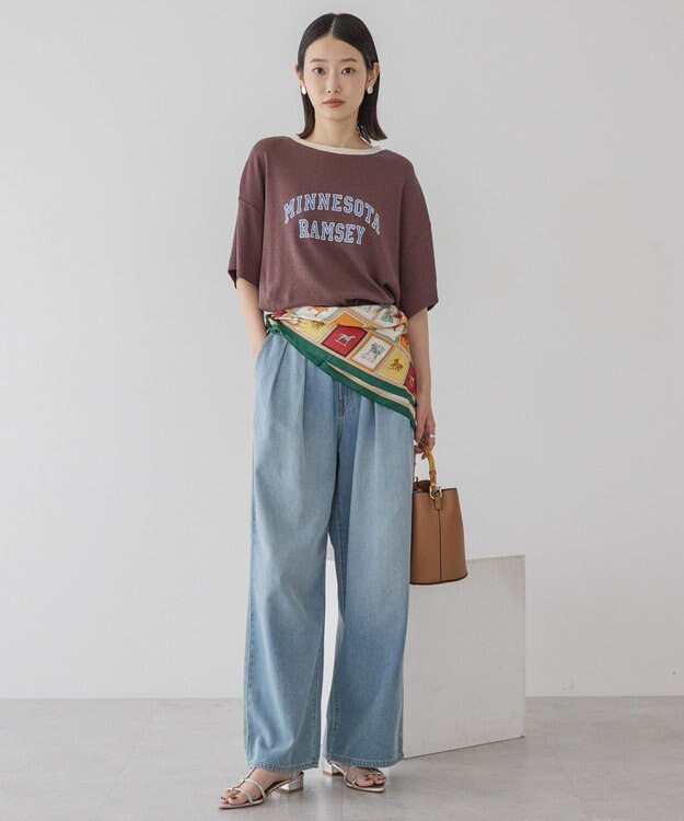 AMERICAN HOLIC ロゴ入りヴィンテージ半袖プルオーバー Brown