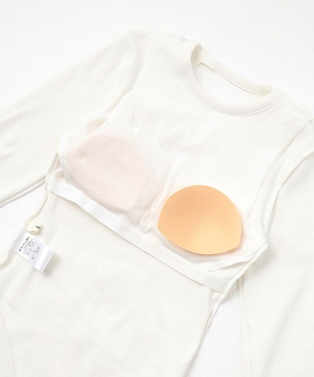 NAVE 【Nave・洗える/ストレッチ素材】ボディスーツ ロングスリーブ ホワイト系