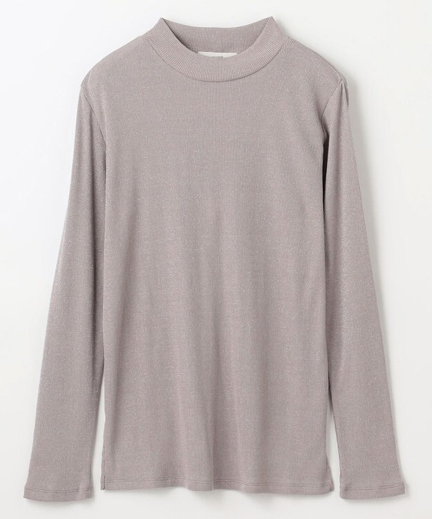 ANY 【洗濯機可】ラメハイネックＴシャツ グレー