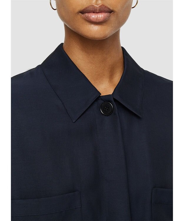 JOSEPH ソフトコットンシルク　シャツブルゾン Navy