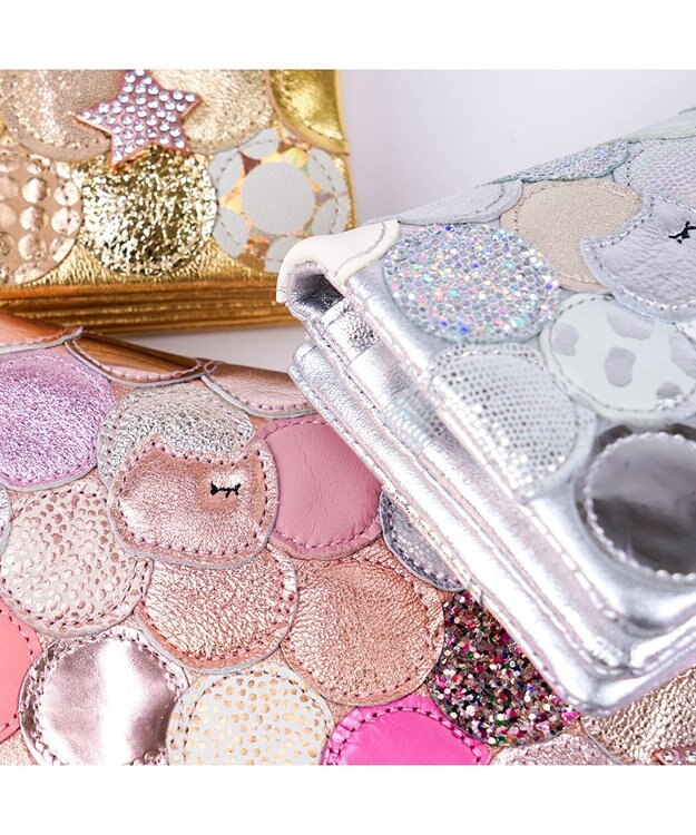 tsumori chisato CARRY 新マルチドット 長財布 かぶせ 【キラキラでかわいい！本革のやわらかな風合い】 ピンク