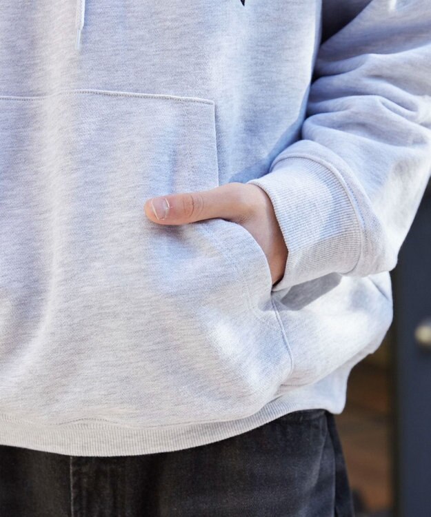 WEGO 【ユニセックス着用ITEM】ワッペンロゴパーカー アッシュグレー