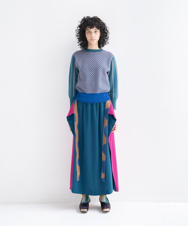 COQ GEO BORDER プルオーバーニット グリーン