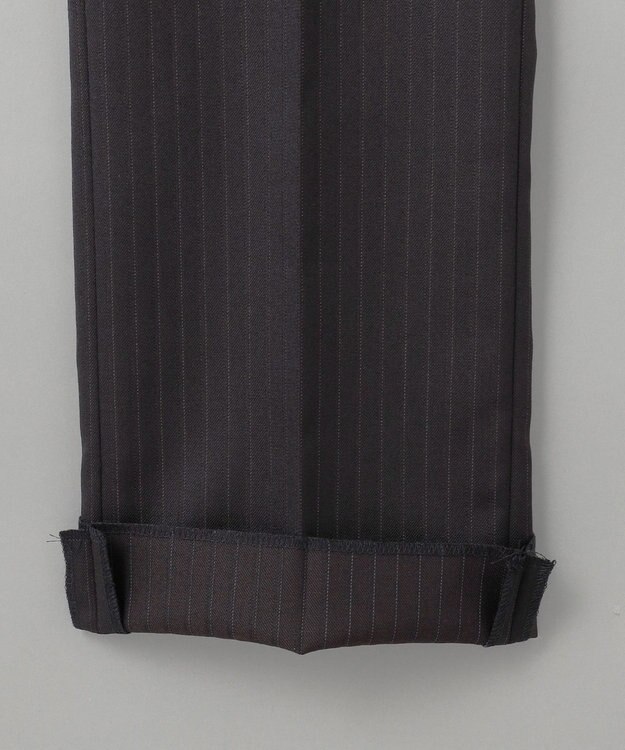 GOTAIRIKU シワになりにくい【御幸毛織/みゆきけおり】DRY SPINNER(ドライスピナー)スーツ（ブラウンストライプ） ダークブラウン系1