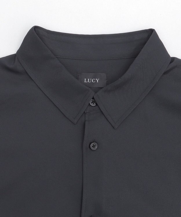 WEGO ルーズシルエットボックスシャツ（LS） ブラック中濃色