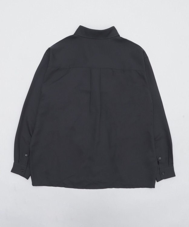 WEGO ルーズシルエットボックスシャツ（LS） ブラック中濃色