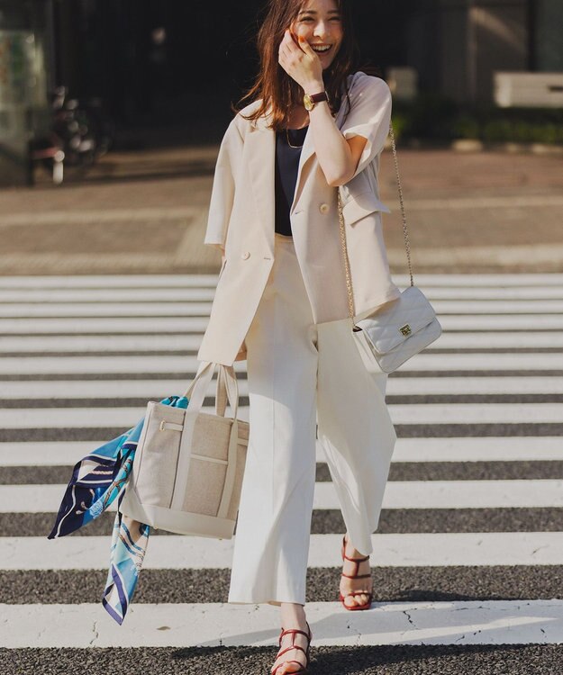 ANY SIS 【接触冷感・速乾・UVカット・洗える】スイートクール ジャケット ライトベージュ