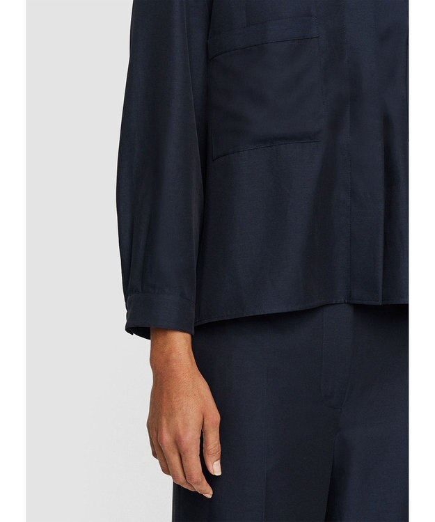 JOSEPH ソフトコットンシルク　シャツブルゾン Navy