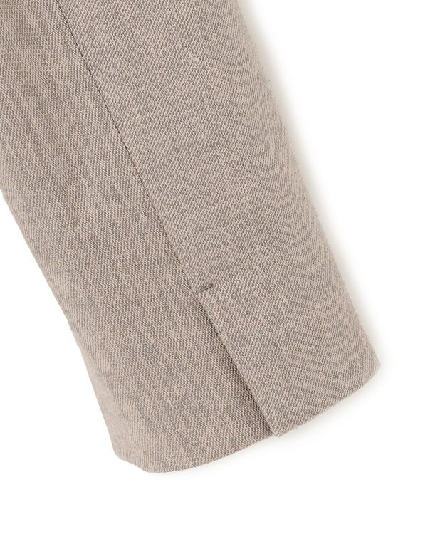 23区 L 【Oggi4月号掲載/セットアップ対応】リネン ミックスツイード ノーカラー ジャケット ベージュ系