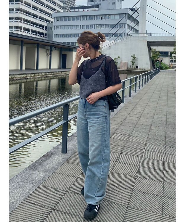 Green Parks ロゴ入りチュールトップス Black