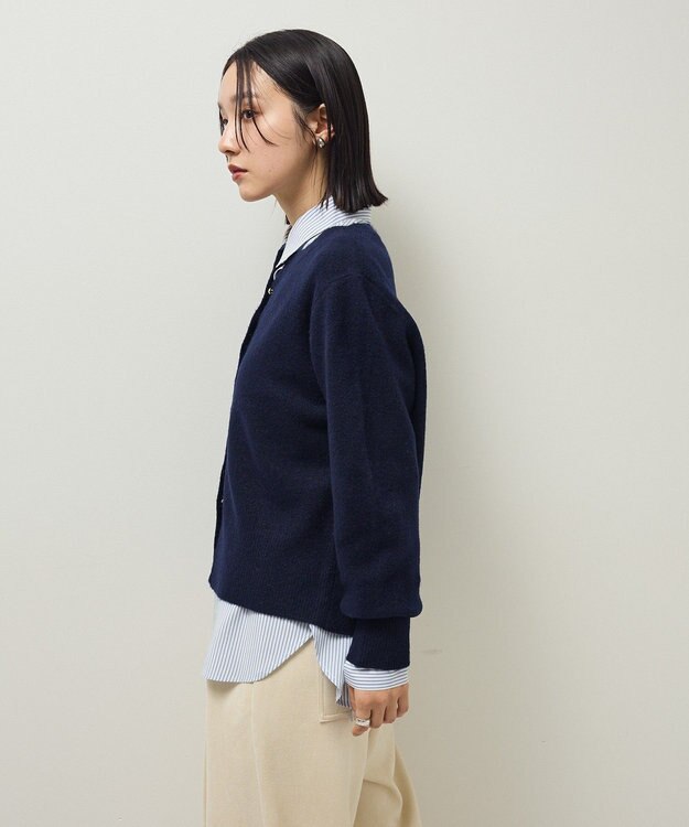 Green Parks 金釦コンパクトニットカーディガン Navy