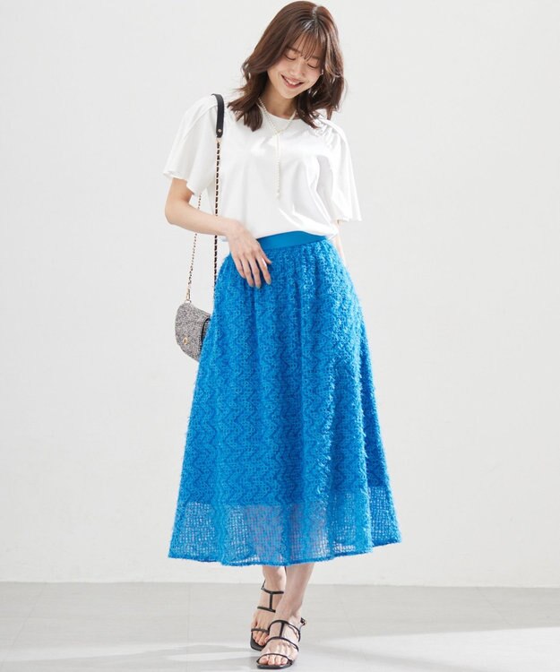 組曲 フェザーチュール スカート ターコイズブルー系