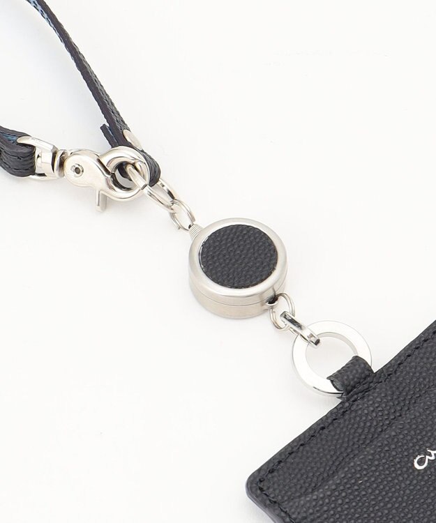 airlist 【本革・バイカラー】リール付きパスケース　Stella　ステラ ネイビー×スカイ