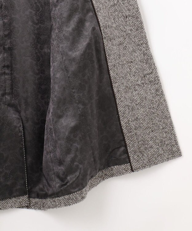 JOSEPH ABBOUD 【尾州産カシミヤブレンド素材/軽量】カシミヤブレンドアルパカヘリンボーン ステンカラーコート ライトグレー系7