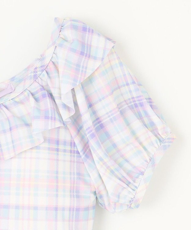 ANY KIDS チェック柄 セパレート 水着 ミント系チェック