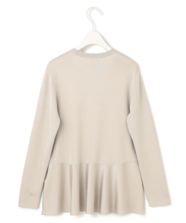 ICB L 【WEB限定・洗える】シンセティックヤーンスムース ペプラムニット トープ系