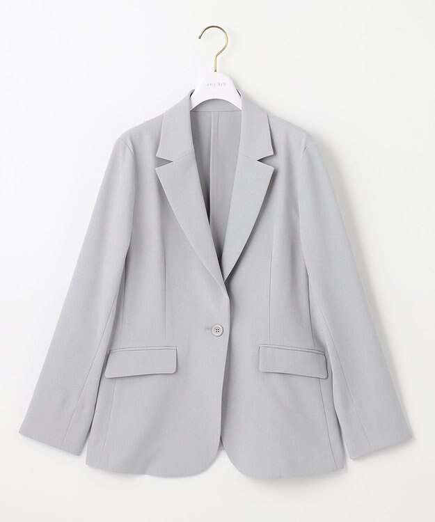 ANY SIS 【美人百花7月号掲載】リネンライクポリエステル テーラード ジャケット ブルーグレー