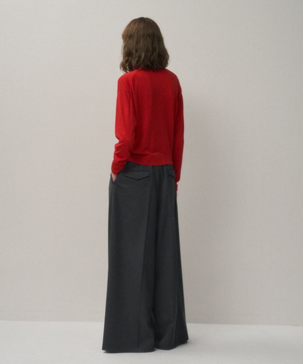 ATON GARMENT DYED CASHMERE SILK | クルーネックセーター RED