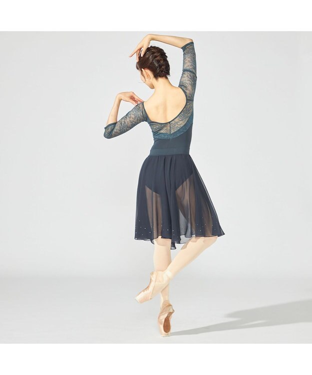 Chacott 6分袖レオタード ボトルグリーン