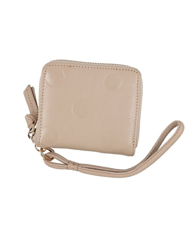 UNBILLION ペルケ perche / ドット型押しパームフィットストラップウォレット ベージュ