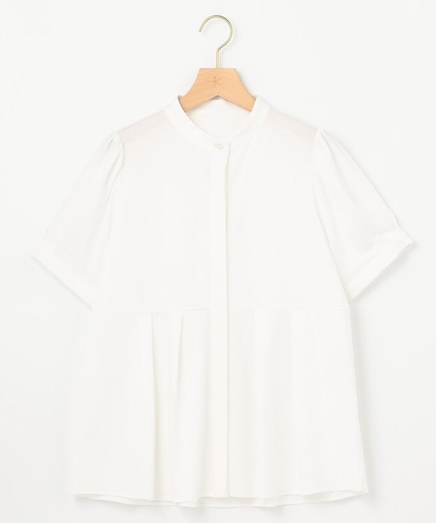 組曲 プレーティング天竺5分袖 カットソー アイボリー系