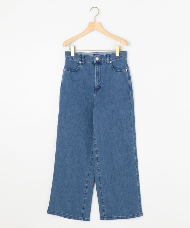 組曲 L ライトデニム セミワイドパンツ ライトインディゴ系