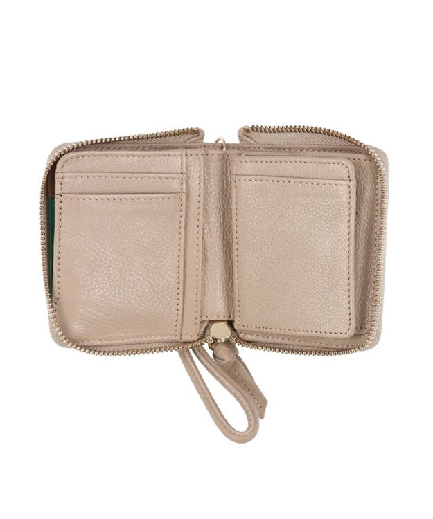 UNBILLION ペルケ perche / ドット型押しパームフィットストラップウォレット ベージュ