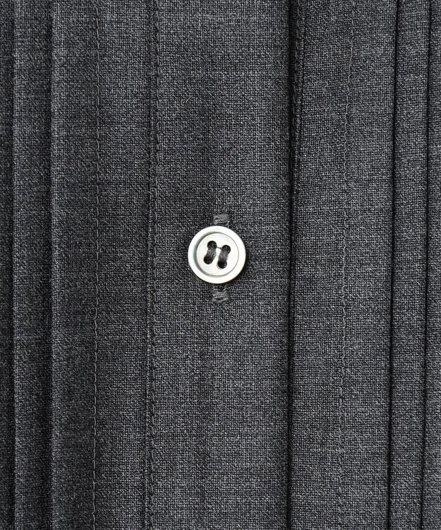 23区 L 【R(アール)】ウールトロストレッチ ピンタックブラウス チャコールグレー系