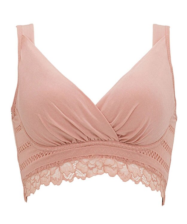 BRADELIS New York 【BRADELIS Me / ノンワイヤーブラジャー】オールインワンブラ ナイトブラ 補正 下着 24時間ラクに着用 綿混 しっかりフィット ブラデリス ME122105 ローズピンク