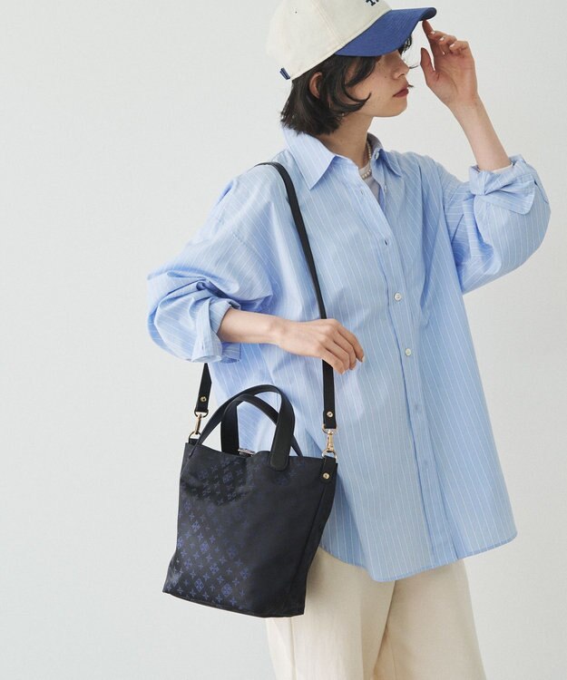 russet ナイロンジャガード2WAYミニトートバッグ(SF-260) Black/Navy