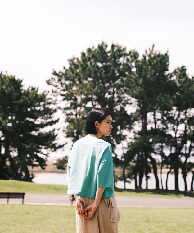 SHARE PARK LADIES 【UVカット・吸水速乾・ストレッチ・軽量 】ロゴショートTシャツ（S・Mサイズ） サックスブルー系