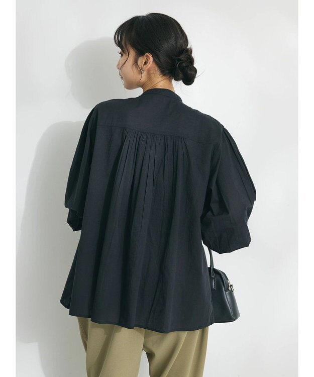 CRAFT STANDARD BOUTIQUE インド綿ピンタックブラウス Black