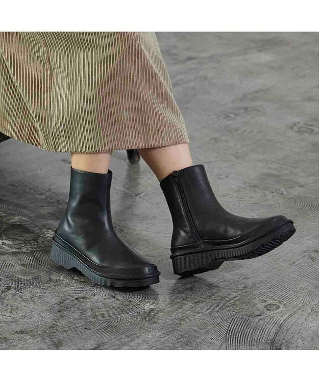 ing <ing PLUS>【WEB限定】【3E】厚底ショートブーツ ブラック