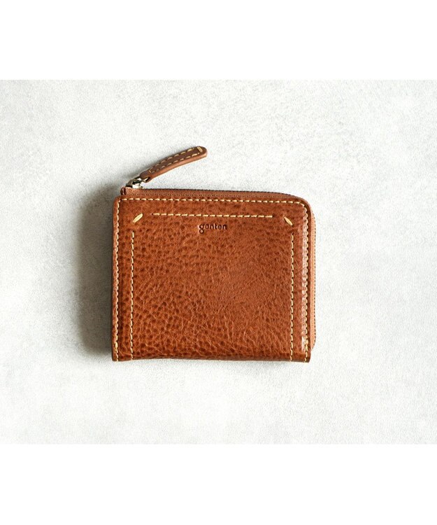 genten リラサート 二つ折り財布 ダークキャメル