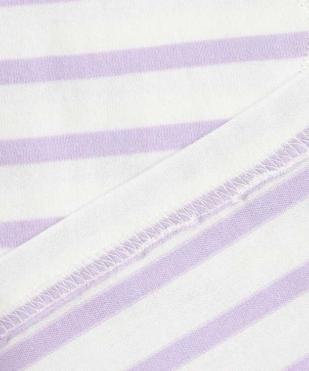 ANY KIDS ウサギ ボーダー Tシャツ ラベンダー系