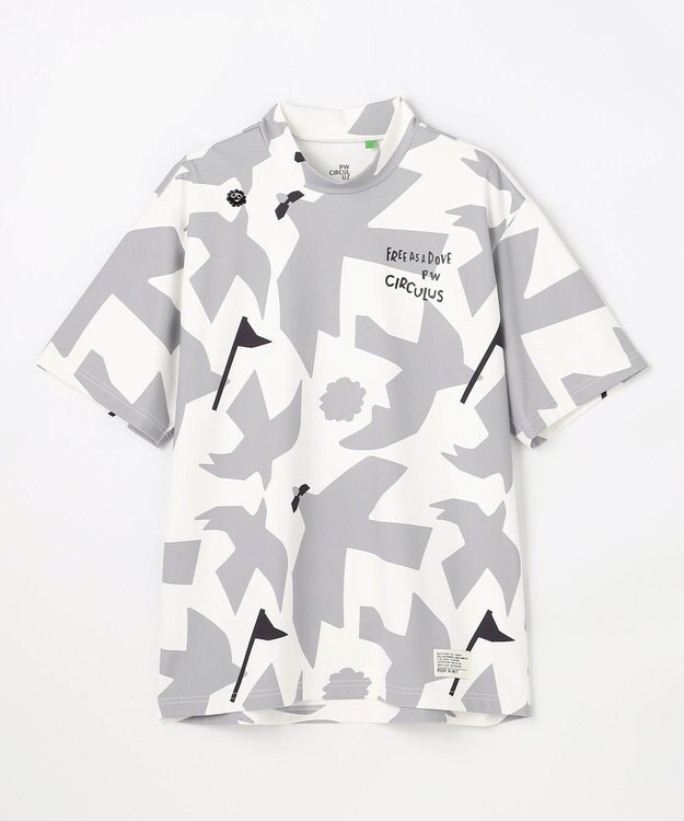 PW CIRCULUS 【MEN】ＤＯＶＥ柄モックネック ゴルフ グレー系5