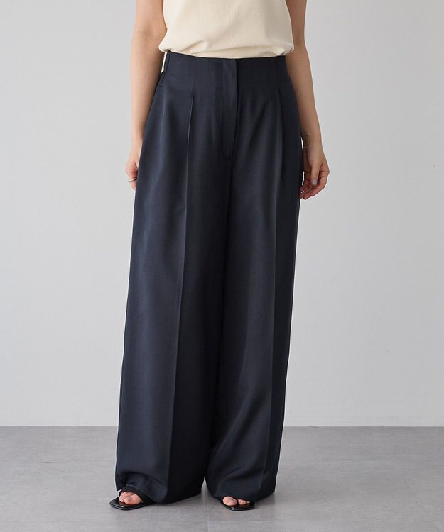 YECCA VECCA タックワイドパンツ Navy