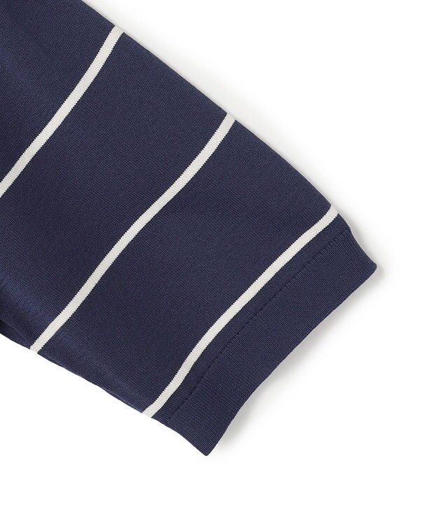 UNFILO L スゴ機能美ニット ハーフスリーブ ネイビーボーダー