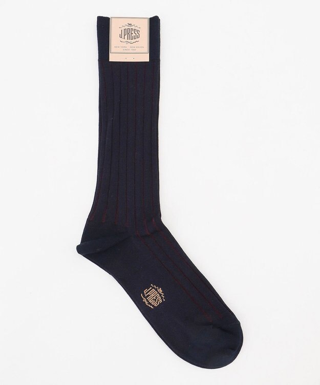 J.PRESS MEN 【定番】ハイゲージワイドストライプ リブソックス ネイビー系