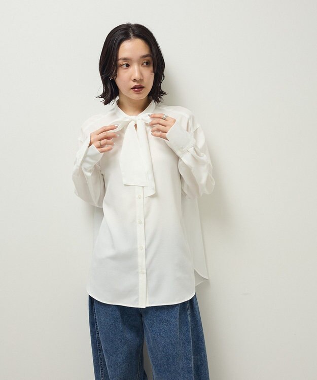 Green Parks ボウタイインナーシャツ Off White